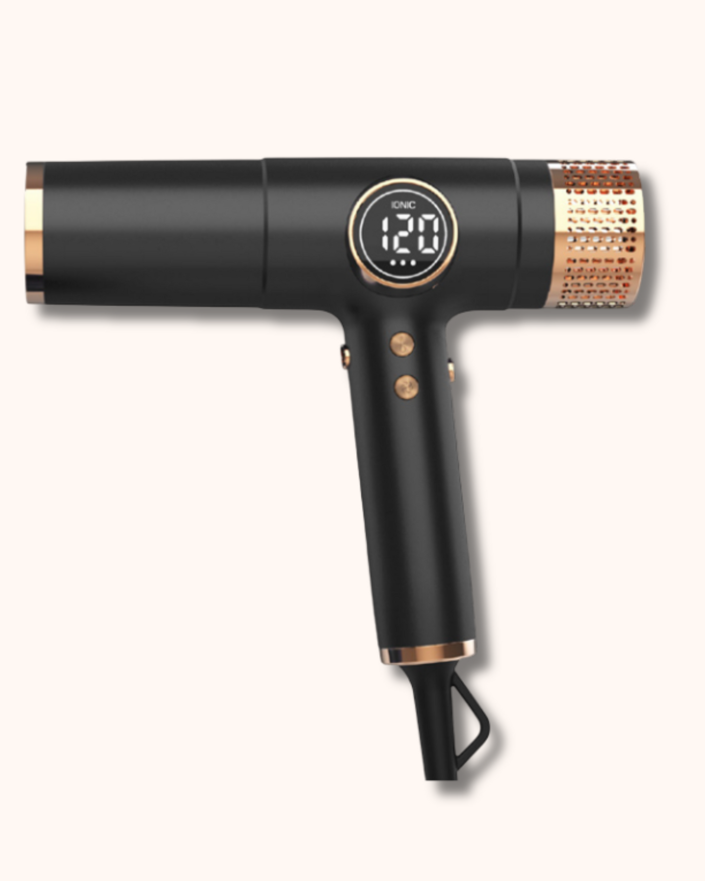 HLD DRY - Black and Rose Gold Ionic Low Heat Styling Hair Dryer