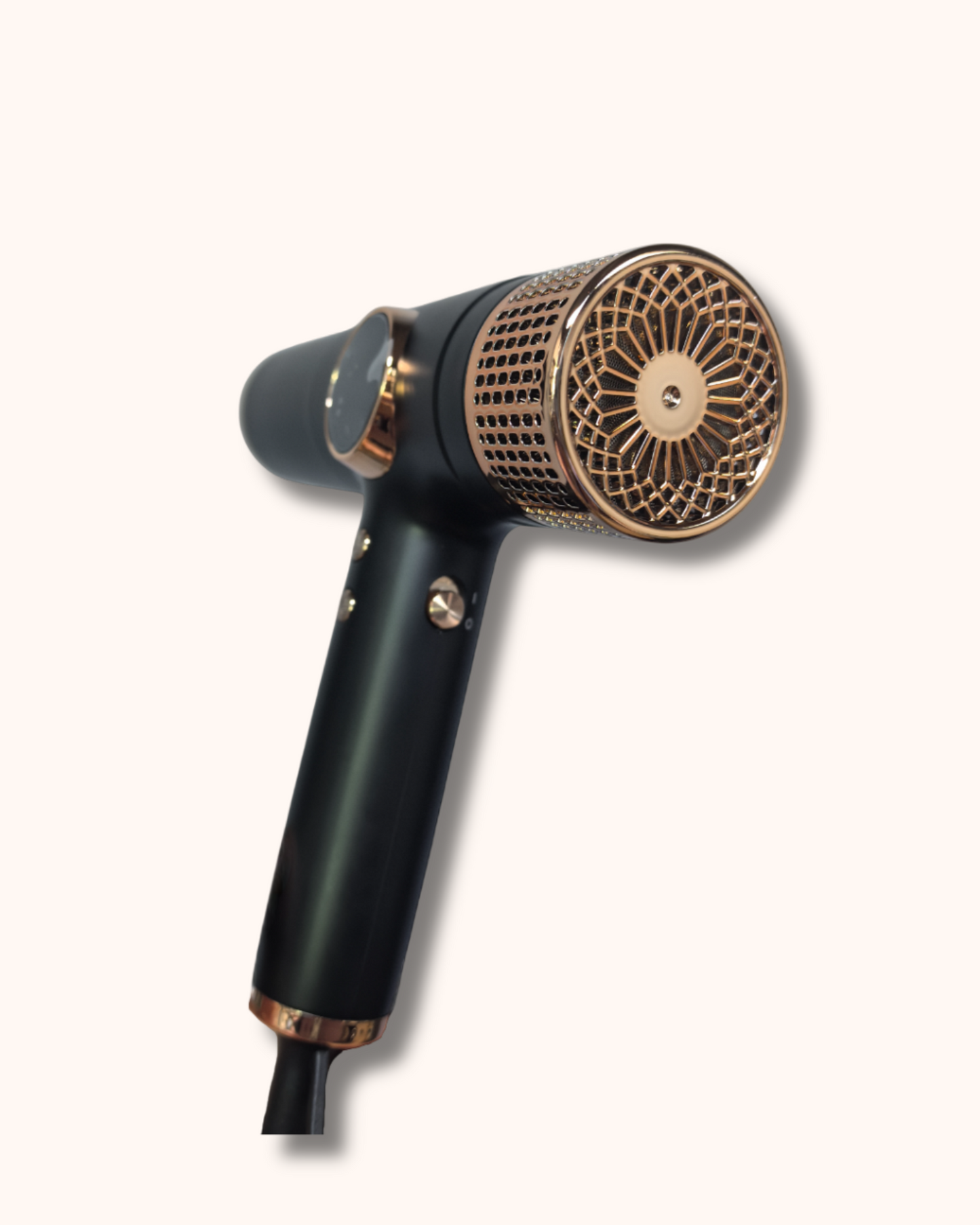 HLD DRY - Black and Rose Gold Ionic Low Heat Styling Hair Dryer
